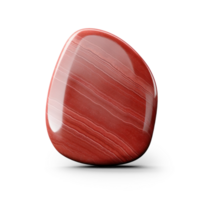 AI generated red processed shiny stone, png file of isolated cutout object on transparent background with shadow