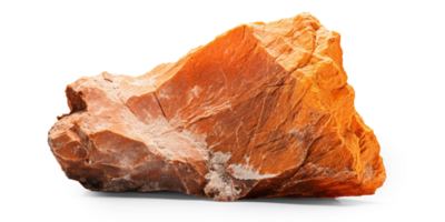 AI generated orange heavy rock, png file of isolated cutout object on transparent background with shadow