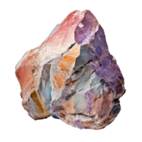 AI generated colorful rock, png file of isolated cutout object on transparent background