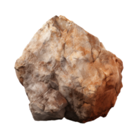 AI generated large brown rock, png file of isolated cutout object on transparent background