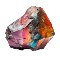 AI generated colorful rock, png file of isolated cutout object on transparent background