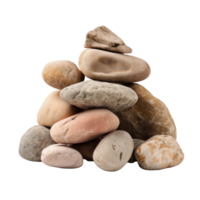 AI generated a pile of white smooth stones, png file of isolated cutout object on transparent background