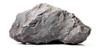 AI generated gray heavy rock, png file of isolated cutout object on transparent background with shadow