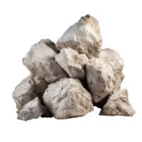 AI generated a pile of white rough stones, png file of isolated cutout object on transparent background