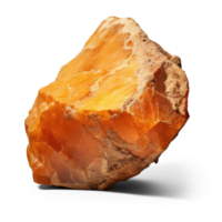 AI generated orange large rock, png file of isolated cutout object on transparent background with shadow