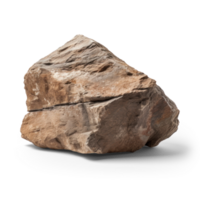 AI generated heavy brown stone, png file of isolated cutout object on transparent background with shadow