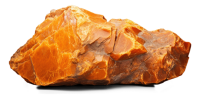 AI generated orange heavy rock, png file of isolated cutout object on transparent background with shadow