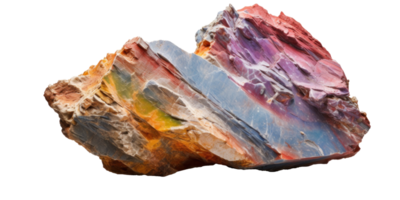 AI generated colorful heavy rock, png file of isolated cutout object on transparent background