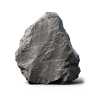 AI generated gray big rock, png file of isolated cutout object on transparent background with shadow