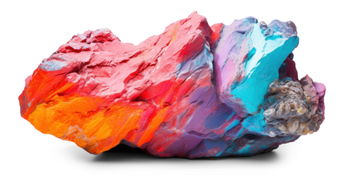 ai generato colorato pesante roccia, png file di isolato ritagliare oggetto su trasparente sfondo con ombra