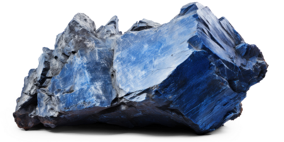 AI generated blue heavy rock, png file of isolated cutout object on transparent background with shadow