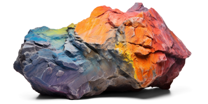 ai generato colorato pesante roccia, png file di isolato ritagliare oggetto su trasparente sfondo con ombra