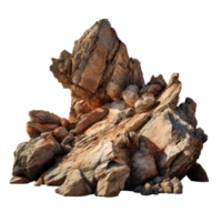 AI generated large smooth rock of wild shape, png file of isolated cutout object on transparent background
