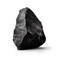 AI generated black heavy processed stone ,png file of isolated cutout object on transparent background with shadow png