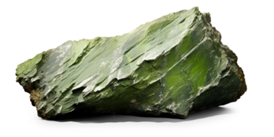 AI generated green heavy rock, png file of isolated cutout object on transparent background with shadow