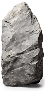 ai generato grigio ruvido pesante roccia nel verticale posizione, png file di isolato ritagliare oggetto su trasparente sfondo con ombra