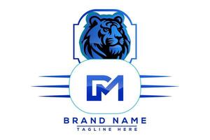 Tiger DM  Blue logo Design. Vector logo design for business.