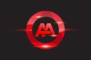 AA Red logo Design. Vector logo design for business.