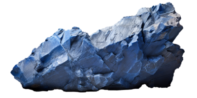 AI generated blue heavy rock, png file of isolated cutout object on transparent background