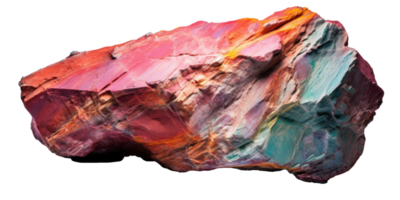 AI generated colorful heavy rock, png file of isolated cutout object on transparent background