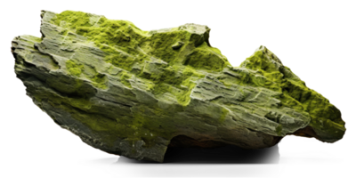 AI generated green heavy rock, png file of isolated cutout object on transparent background with shadow