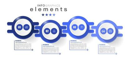 infografía diseño modelo con íconos y 4 4 opciones o pasos. lata ser usado para proceso, presentaciones, disposición, pancarta, información grafico. vector