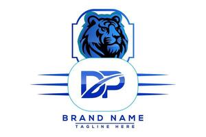Tiger DP Blue logo Design. Vector logo design for business.