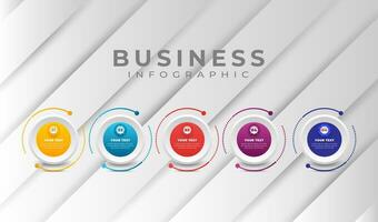 infographic business template with gradient colors vector