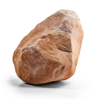 AI generated big smooth brown stone, png file of isolated cutout object on transparent background with shadow