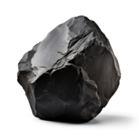 AI generated small rough black stone, png file of isolated cutout object on transparent background with shadow