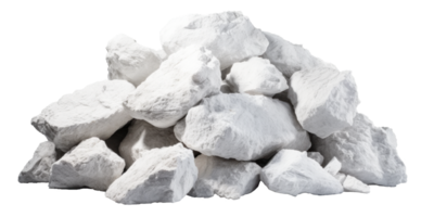 AI generated a pile of white rough stones, png file of isolated cutout object on transparent background