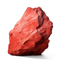 AI generated red big rock, png file of isolated cutout object on transparent background with shadow