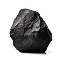 AI generated small rough black stone, png file of isolated cutout object on transparent background with shadow