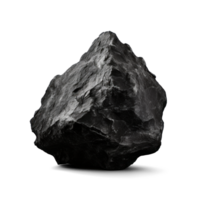 AI generated small rough black stone, png file of isolated cutout object on transparent background with shadow