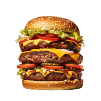 ai gegenereerd smakelijk straat voedsel dubbele hamburger png