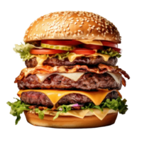 AI generated Towering Street Food Burger Feast png