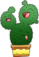 eigenzinnige cartooncactus met kleurovergang png