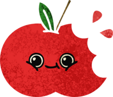 manzana de dibujos animados de estilo de ilustración retro png