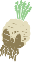 flat color illustration of a cartoon muddy turnip png