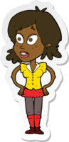 sticker of a cartoon woman with hands on hips png