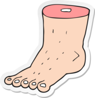 sticker of a cartoon foot png
