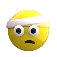 enfermo emoji 3d icono png