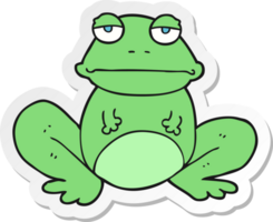 autocollant d'une grenouille dessinée png