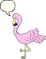 grappig boek toespraak bubbel tekenfilm flamingo png