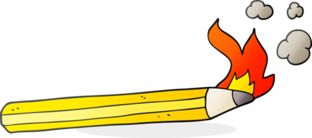 cartoon flaming pencil png