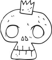 black and white cartoon skull with crown png