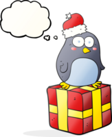 pensamento bolha desenho animado Natal pinguim png