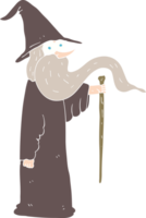 flat color illustration of a cartoon wizard png