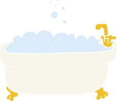 flat color illustration of a cartoon bathtub png