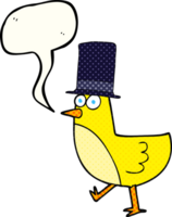 grappig boek toespraak bubbel tekenfilm vogel vervelend hoed png
